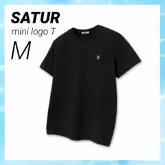 【新品未使用】SATUR セター Tシャツ シンプル 黒 ミニワッペン 韓国