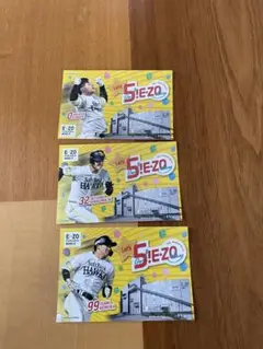 ソフトバンクホークスの川瀬晃選手、野村勇選手、柳町達選手のステッカー