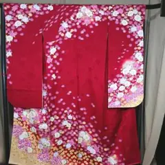 036 振袖 駒刺繍 舞花文 暈し染め 正絹 成人式 卒業式