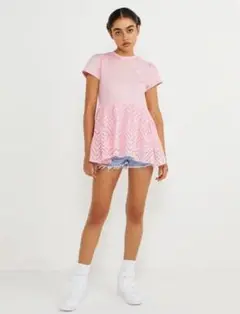 ピンクレースTシャツ ボーダーズアットバルコニー