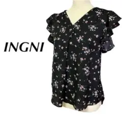 INGNI イング ☆ ブラウス トップス 【M】小花柄 ブラック系 キレイめ