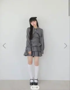 Bubbles ローズティアードスカートブラック