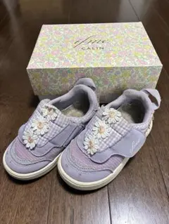 ifme ラベンダー 花モチーフ キッズシューズ