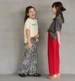 coca コカキッズ　シボシャーリングイージーパンツ　レッド130