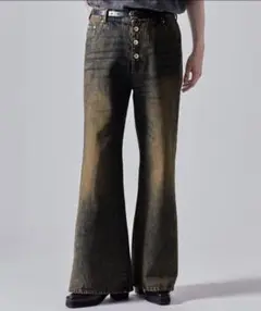 【CLEL】 ヴィンテージデザイン パンタロンデニムパンツ ブルー系 Mサイズ