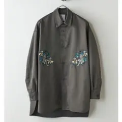 【極美品】Lui's 刺繍シャツブルゾン スカシャツ ビッグシルエット グレー