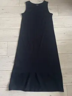 ブラック ノースリーブ ロングワンピース M