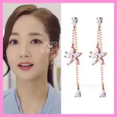 キム秘書はいったいなぜ ピンクゴールド フラワー ピアス パクミニョン 韓国