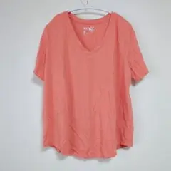 terra & sky オレンジ Vネック Tシャツ