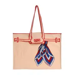 LACOUSETTE ラクゼット　スカーフ付きベージュトートバッグ