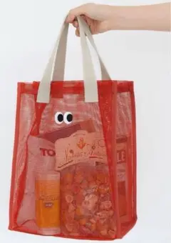 目玉 メッシュ トートバッグ スパ ホテル 旅行 オレンジ お風呂 可愛い 子供