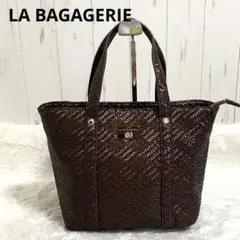 〖極美品〗ラ バガジェリー トートバッグ 編み込み メッシュ ブロンズ
