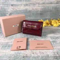 新品 MIU MIU クロコダイル 型押し 折財布