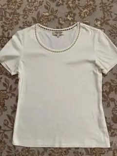 Paul Stuart パール装飾 半袖Tシャツ サイズ6