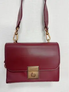 【美品】CHARLES & KEITH バーガンディ ショルダーバッグ