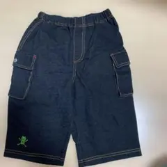 130サイズ3can4onダークデニム ハーフパンツ