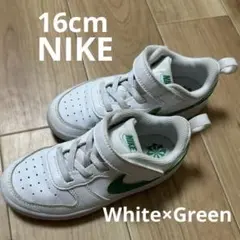 美品！NIKE 子ども靴 16cm ナイキ White× Green