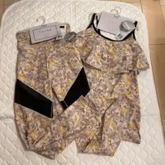 新品　GUNZE Tuche ヨガ　ブラキャミ　パンツ下着　花柄　Lサイズ
