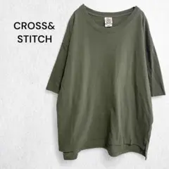 クロスアンドステッチ 半袖Tシャツ 綿100％ アースカラー トップス メンズM