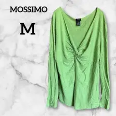MOSSIMO【M】グリーン Vネック 長袖Tシャツ ツイストデザイン