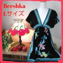 Berehka♥️ベルシュカ 花柄ギャザーワンピース　ミニワンピース L