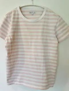 agnès b. ピンク/ホワイトストライプ Tシャツ T3