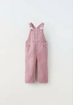 ロング デニム オーバーオール 104cm ピンク　3-4y