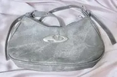グレー デニム ショルダーバッグ y2k