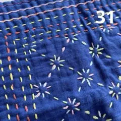 刺し子ハンドメイドWガーゼハンカチ31
