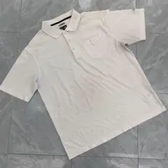 adidas ポロシャツ 半袖 白色 ドット柄 ポケット付き サイズM