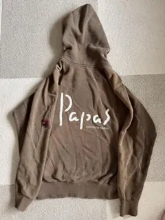 Papas パパス フルジップアップパーカー 人気の茶