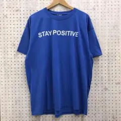 オールド古着 STAY POSITIVE ロゴ ビッグサイズ 半袖Tシャツ