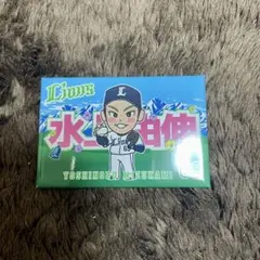 ①水上由伸 埼玉西武ライオンズ スクエア缶バッジ