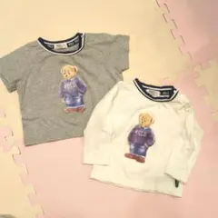 ポロベビー 長袖　tシャツ　しまむら　バースデー　 ポロベア　くま　セット