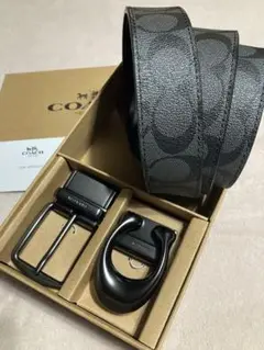 COACH コーチ⭐️新品正規品⭐️メンズベルト リバーシブル ギフトケース付き
