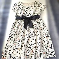 未使用美品　花柄 半袖 ひざ丈ワンピース