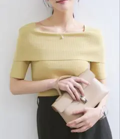 VIS オフショルハーフスリーブニット