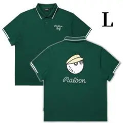 マルボンゴルフ ポロシャツ malbon golf メンズ 半袖 シャツ 緑色L