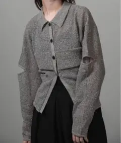lawgy pattern compact sleeve hole knit