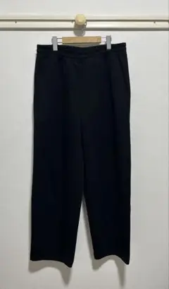 美品 ユニクロ C スウェットワイドパンツ 丈長め ブラック L