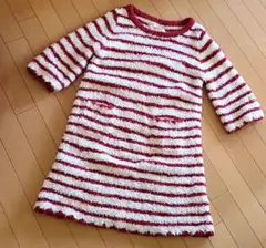 ジェラートピケ ワンピース クリスマス限定 赤×白 ボーダー
