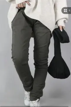【新品未使用】and it＿ゆるっくすストレッチデイリーパンツ　グレー　Ｌサイズ