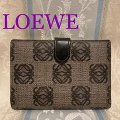 C⑩ LOEWE ロエベ がま口 アナグラム 二つ折り財布
