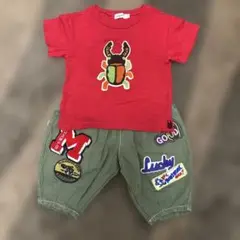 【 セール中⠀】カブトムシ刺繍 Tシャツとショートパンツセット 80