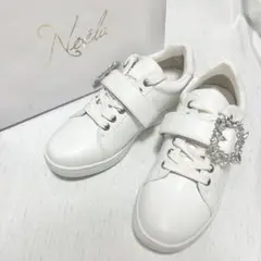 【未使用】Noela ノエラ　ビジュースニーカー　レディース　ホワイト　M