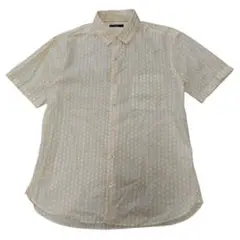 【美品】23区 HOMME 半袖シャツ ホワイト/イエロー 46