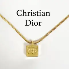 美品 Dior ネックレス ペンダント CDロゴ キューブ ゴールド