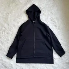 美品✨セオリーリュクス　ダンボールニット ジップアップ フーディー　ブラック