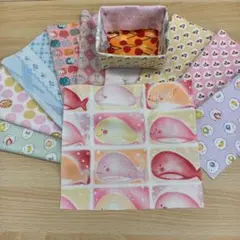 ★A350★ カットクロス/プリント生地/国産/25cm×25cm/10点