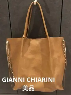 【美品】GIANNI CHIARINI トートバッグ キャメル